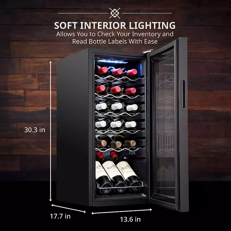 Ivation 18 Bottle Freestanding Wine Refrigerator, Wine Fridge with Wi-Fi Smart App Control