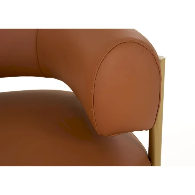 Modrest Ozona Modern Rust Leather Accent Chair