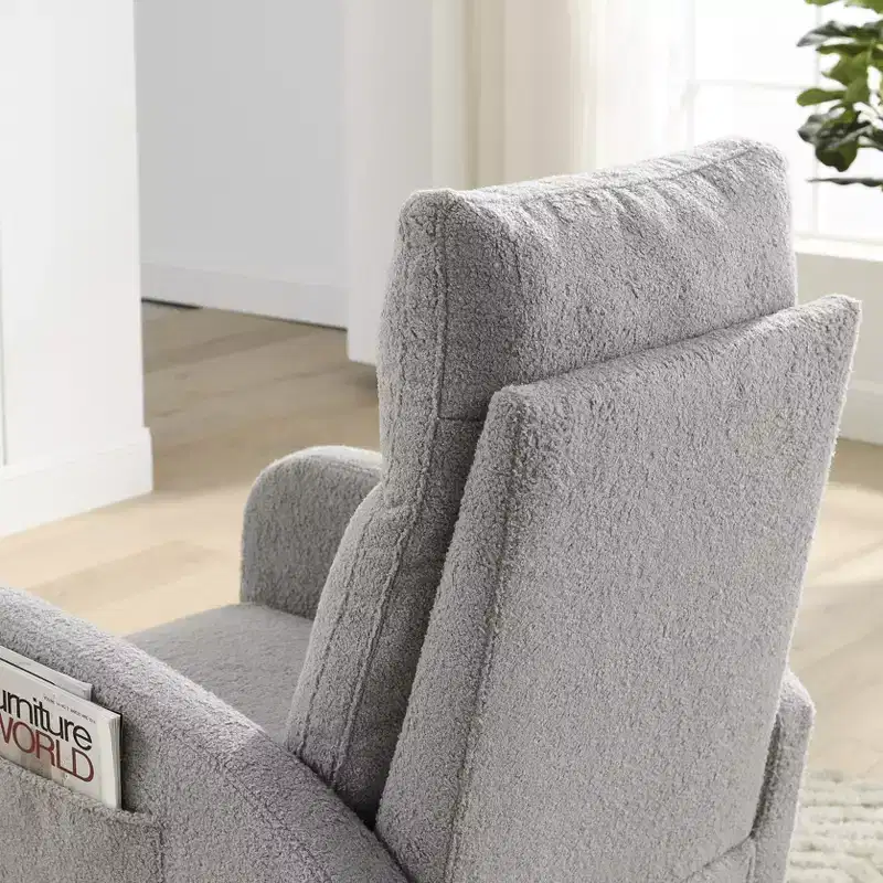 27.6W Accent Rocking Chair, Armchair with High Backrest & 2 Side Pockets, Nursery Glider Rocker - ModernLuxe