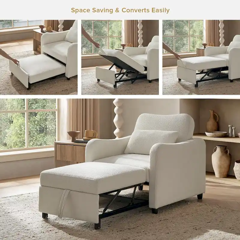 Mopio Sophie 4-in-1 Convertible Sleeper Chair Bed