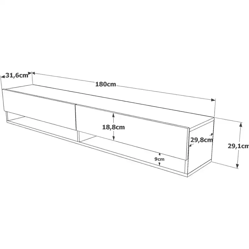 TV Unit Entertainment Center Console with Storage Shelves & Doors
