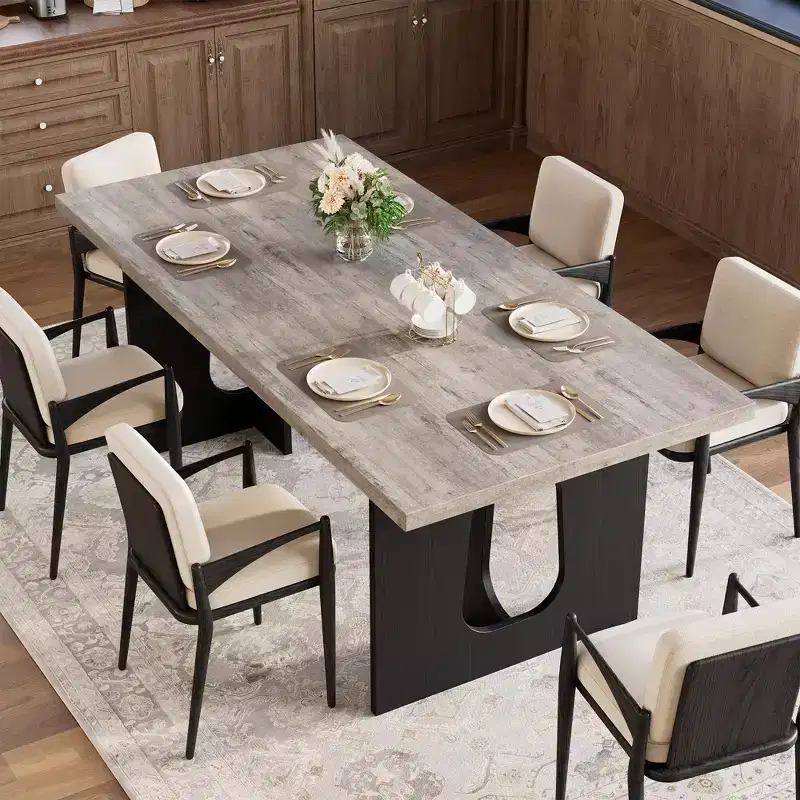 71 Inch Dining Table, Kitchen Table for 6-10 People, Rectangular Table for Kitchen, Room, Home