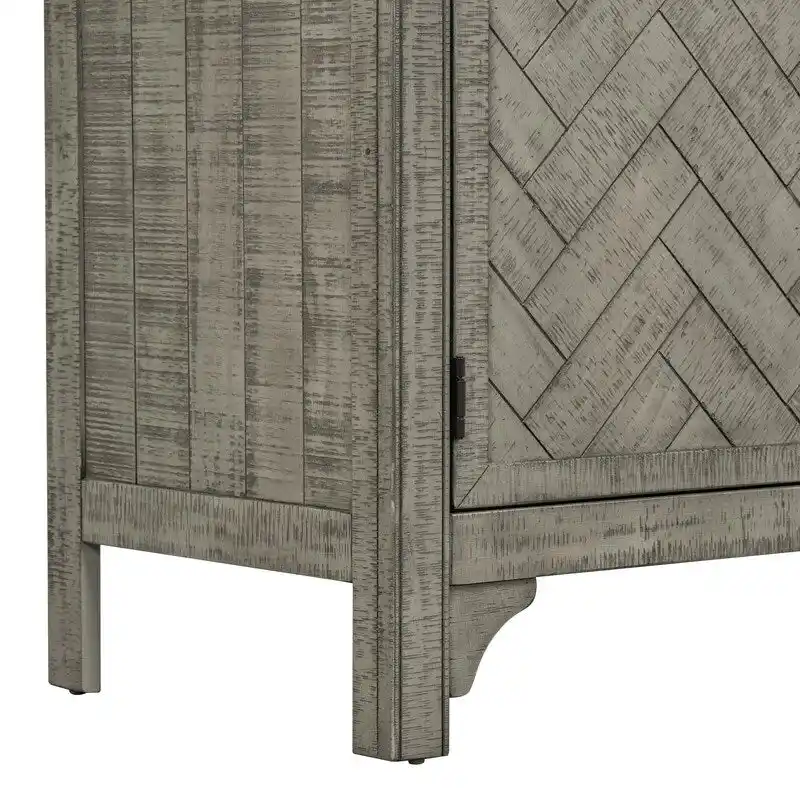 60W Cabinet Sideboard with Adjustable Shelves and Pine veneer - N/A