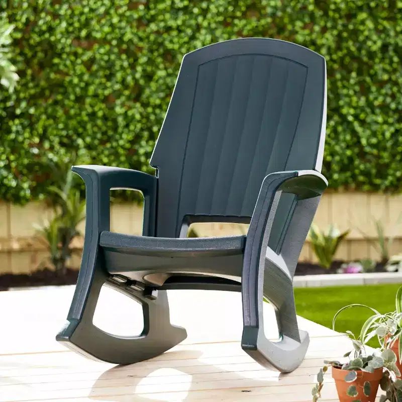 Semco Plastics SEMTPE Extra Large Recycled Plastic Resin Durable Outdoor Patio Rocking Chair