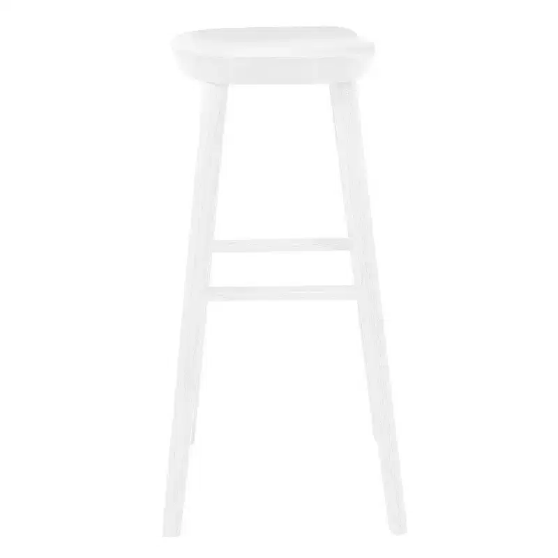 HomeRoots 29 White Manufactured Wood Backless Bar Height Bar Chair