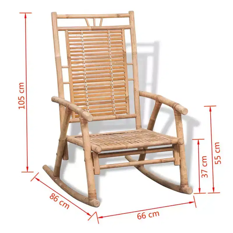 vidaXL Rocking Chair Bamboo, Natural