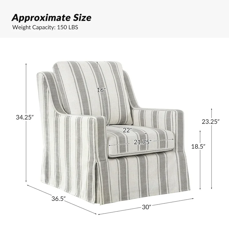 Stan Farmhouse Slipcover Rocking Swivel Chair Set of 2 by HULALA HOME