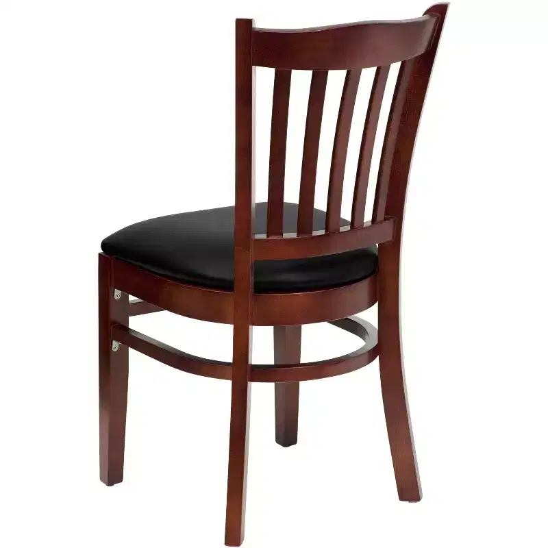 Vertical Slat Back Wooden Restaurant Chair