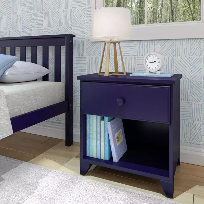 Max & Lily Classic Wood Nightstand with 1 Drawer, Kids Bedside Table/End Table, Small Nightstand for Bedroom
