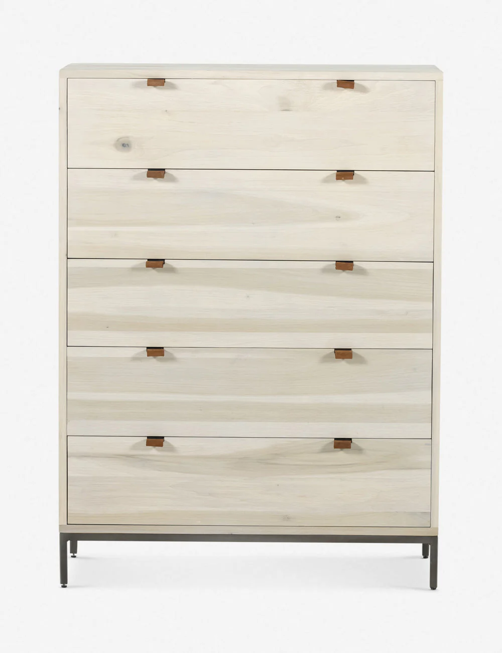 Dresser Keep your bedroom style grounded (and clutter-free) with this wooden dresser. Featuring mid-century aesthetics with a slim iron base