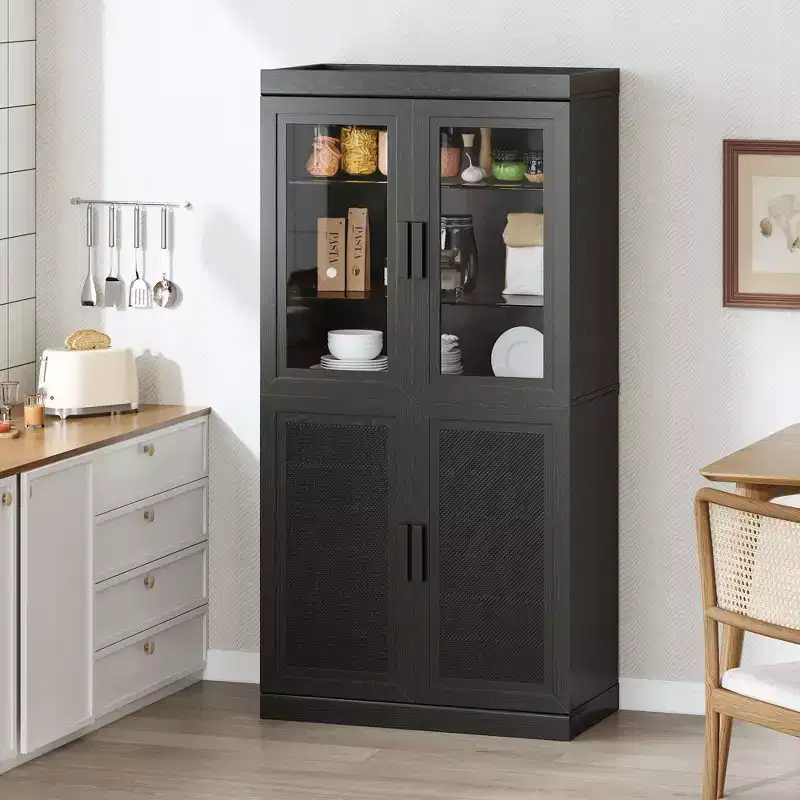 PexFix Wood Kitchen Storage Pantry Cabinet with Adjustable Shelves