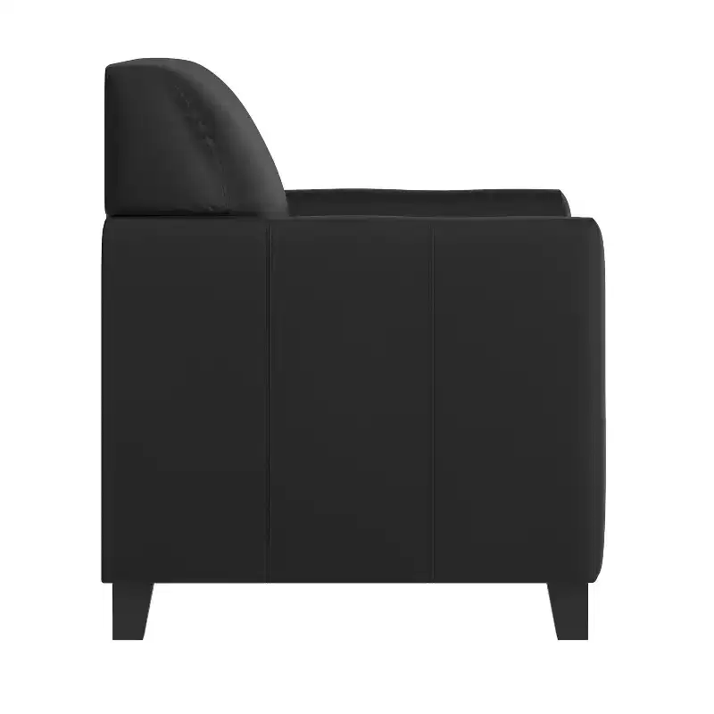 Emma and Oliver Leather Chair with Clean Line Stitched Frame