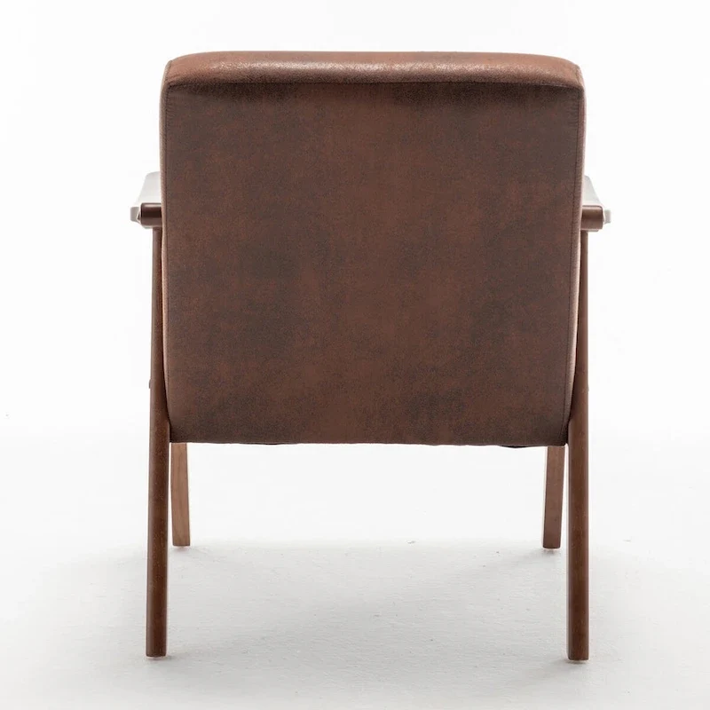 Extra-Thick Backrest Accent Chair with Solid Wood Frame