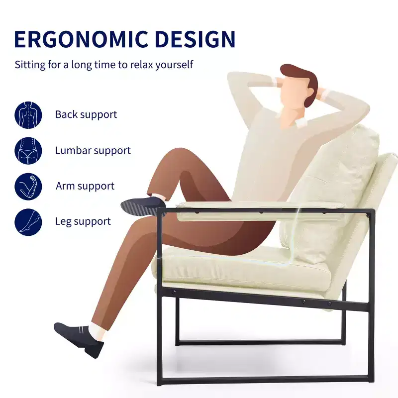 Subrtex Upholstered Modern Accent Chair with Metal Frame
