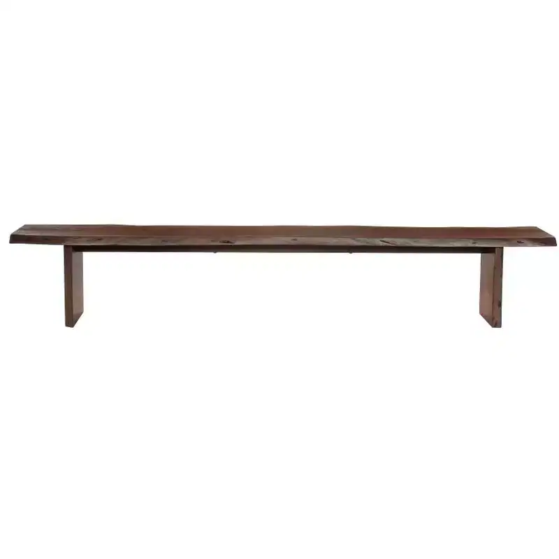 HomeRoots 60 Brown Solid Wood Solid Wood Live Edge Dining Bench