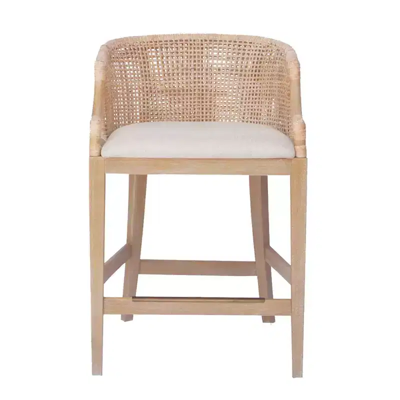 Martha Stewart 25 Playa Handcrafted Rattan Counter Height Barstool