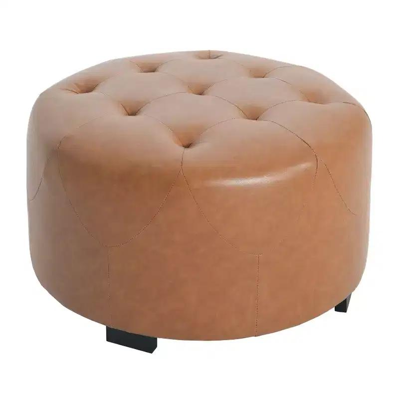 Christopher Knight Home Furina Modern Upholstered Button Tufted Round Ottoman