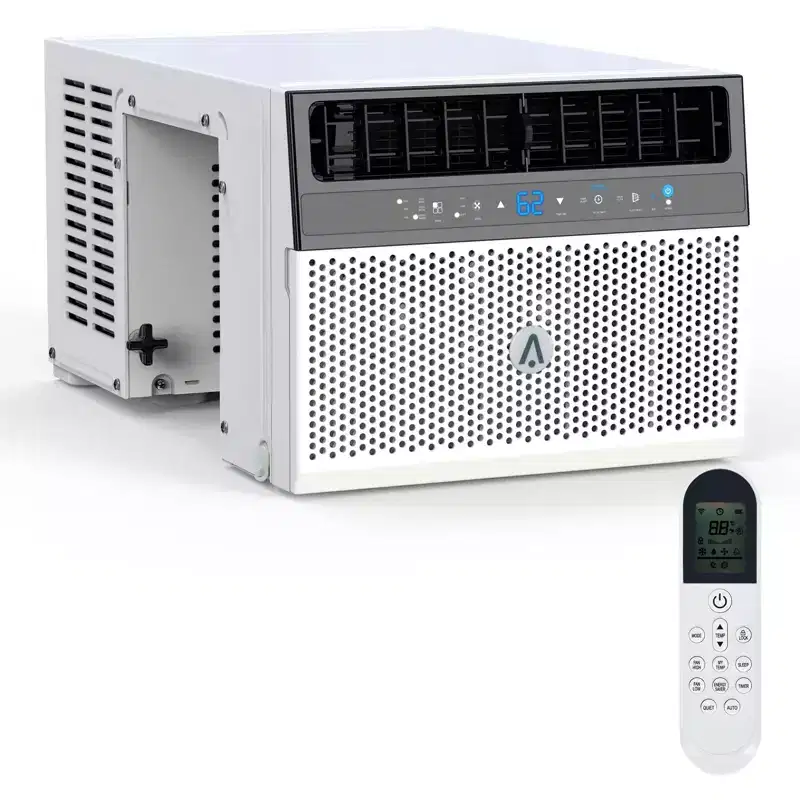 Window Air Conditioner, AC Window Unit with Washable Filter, Wi-Fi Enabled w/Remote, Cools Up to 350 Square Feet, 6 Modes, 115V/60Hz