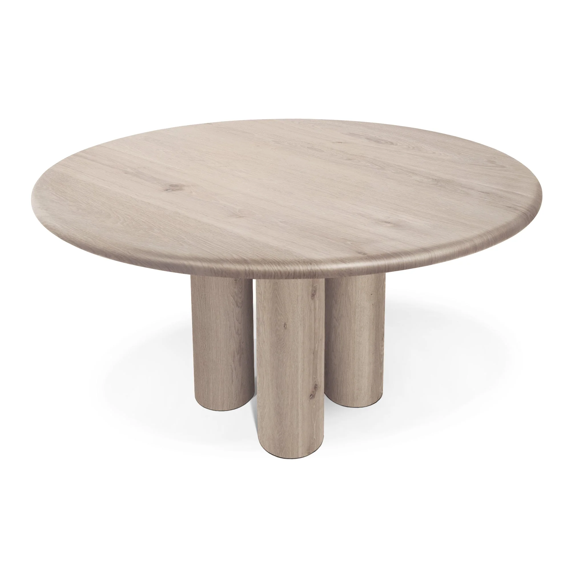Round Dining Table in Cotton Oak - Dive into the seamless blend of warmth and modernity with our round oak dining room table - elevated by round