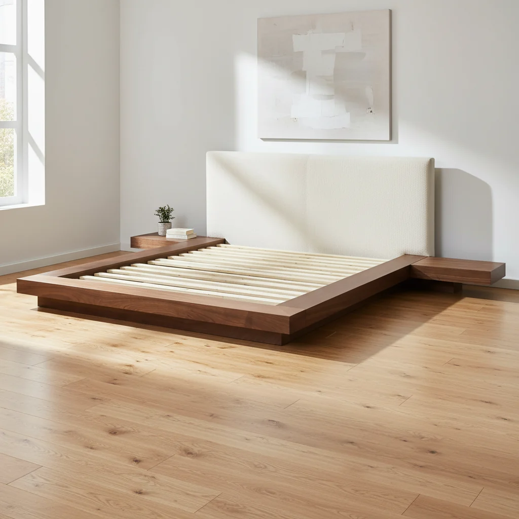 Letto con LED  160 x 200 cm LED Frassino marrone
