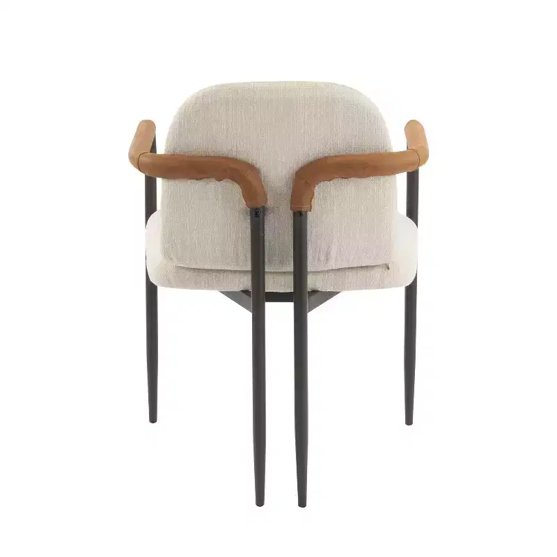 Christopher Knight Home Set of 2 Jeremiah Modern Upholstered Dining Chairs with Iron Frame Beige/Espresso