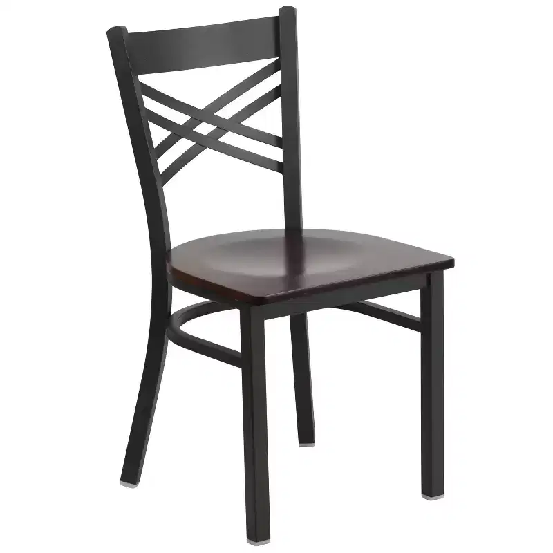 Flash Furniture Black ''X'' Back Metal Restaurant Chair