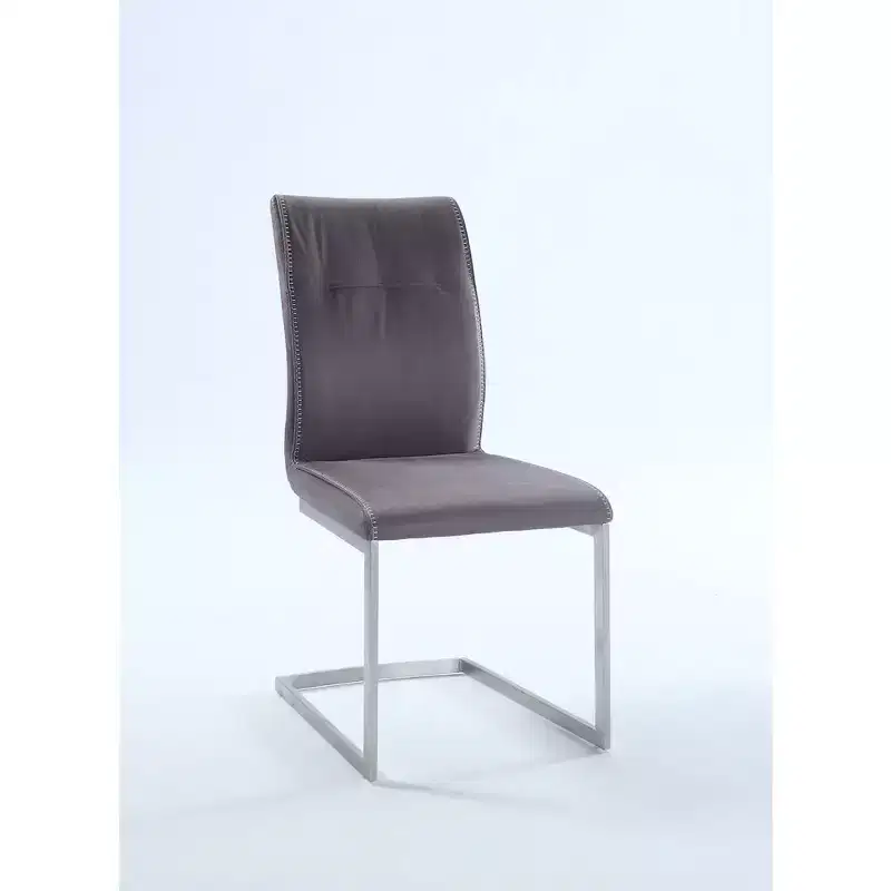 Chintaly Imports,Contemporary Cantilever Side Chair Highlight Stitching - Set of 2