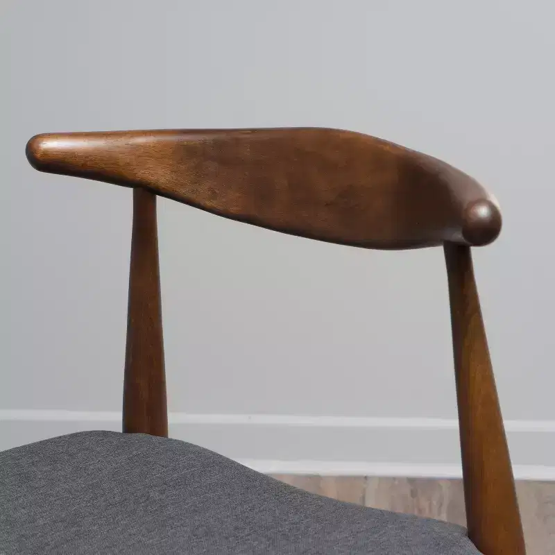 GDFStudio Virgil Mid Century Modern Fabric and Rubberwood Dining Chairs (Set of 2)