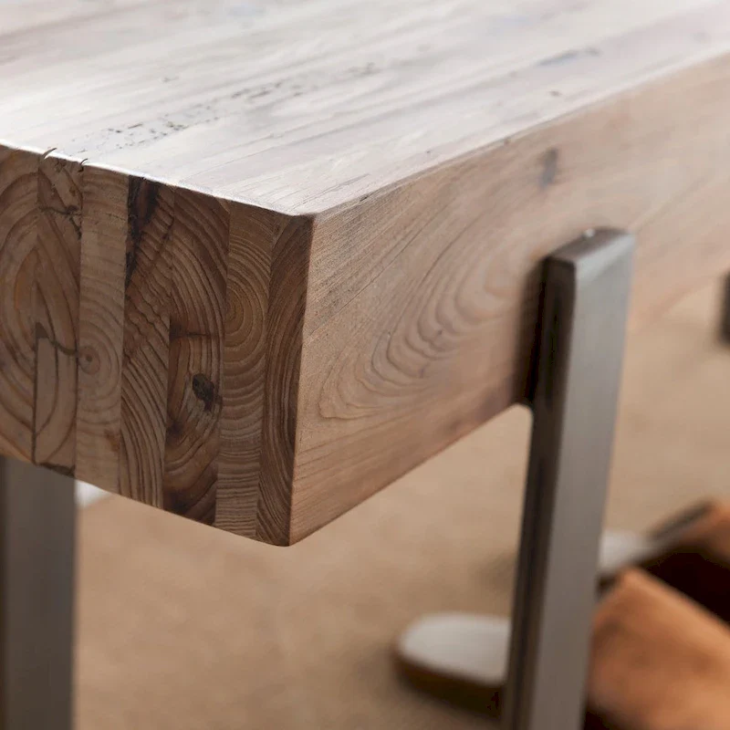 Industrial recycled wood bench
