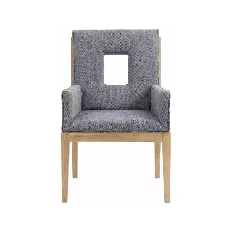 Meridian Furniture,Gwendolyn Linen Textured Fabric Dining Arm Chair