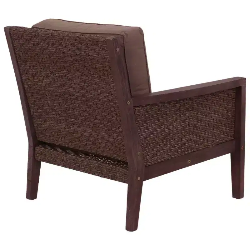 Courtyard Casual Buena Vista II Club Chair Stained Eucalyptus Wood KD Sunbrella Fabric