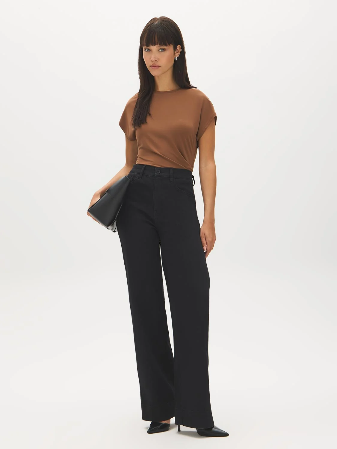 Dolman Sleeve Top With Side Pleats