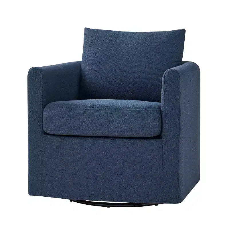 Bernhard Slipcovered Swivel Chair with textured fabric and flared armrests| HULALA HOME