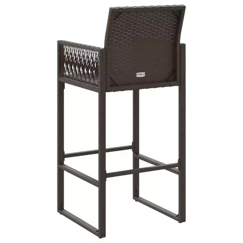 vidaXL Garden Bar Stool PE rattan, powder-coated steel, 100% polyester