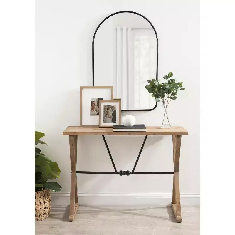 Kate and Laurel Travere Rectangle Wood Console Table, 42x16x30, Rustic Brown