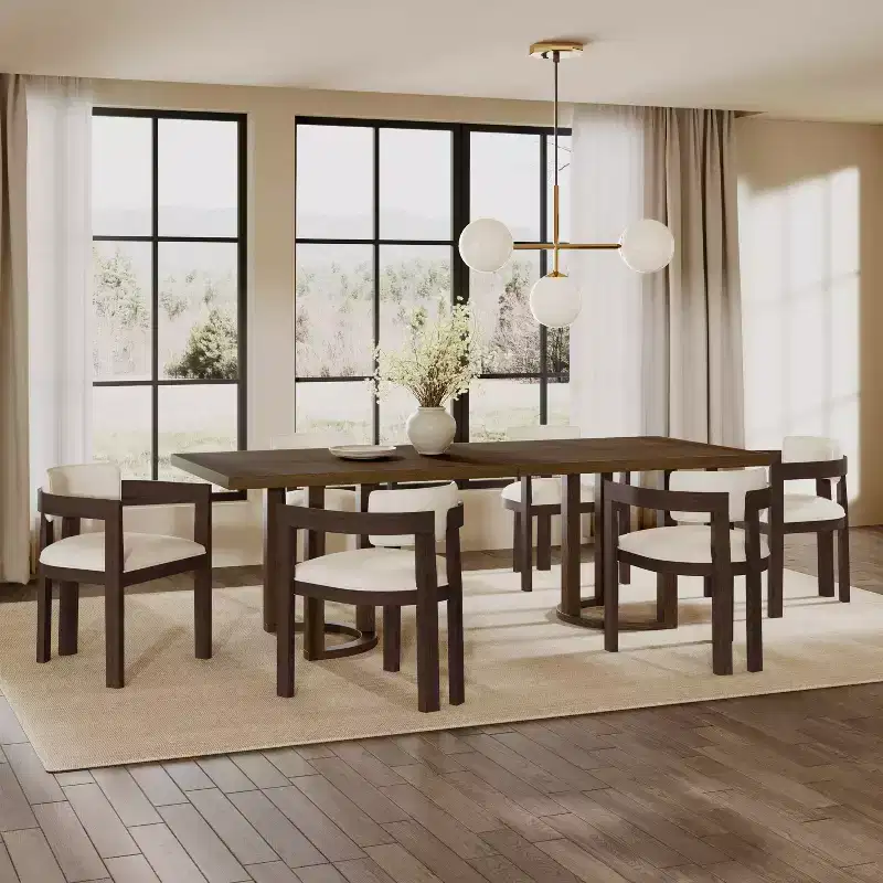 Christopher Knight Home Arkenis 7 Piece Rubberwood Upholstered Dining Set