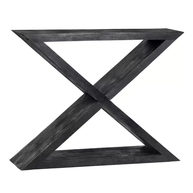 44 in. Black Solid Wood Accent Console Sofa Table