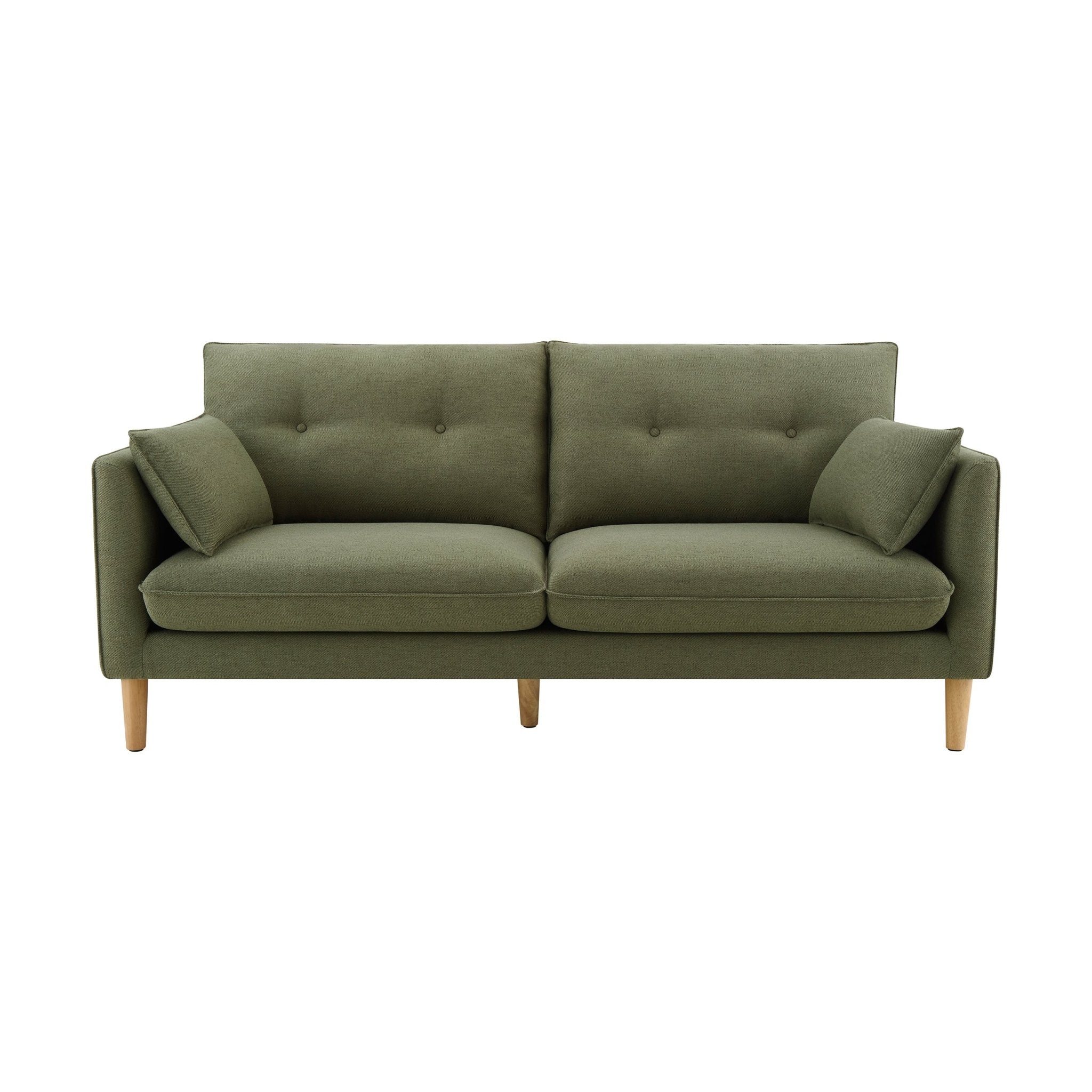 3 Seater Sofa - Woven Green - Relax and unwind on the 3-seater sofa in woven green - a stunning addition to your living space.??