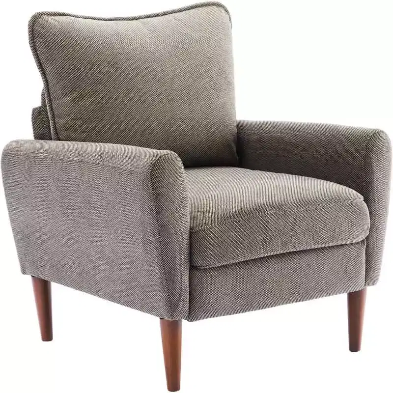MAYEERTY Modern Leisure Reading Chair, Upholstered Cushioned Seat Solid Wood Legs Single Wide Sofa Chair