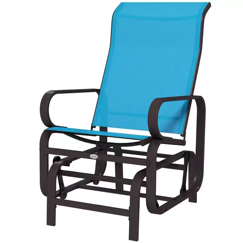 Gliding Lounger Chair, Single Rocker with Lightweight Metal & Mesh Construction