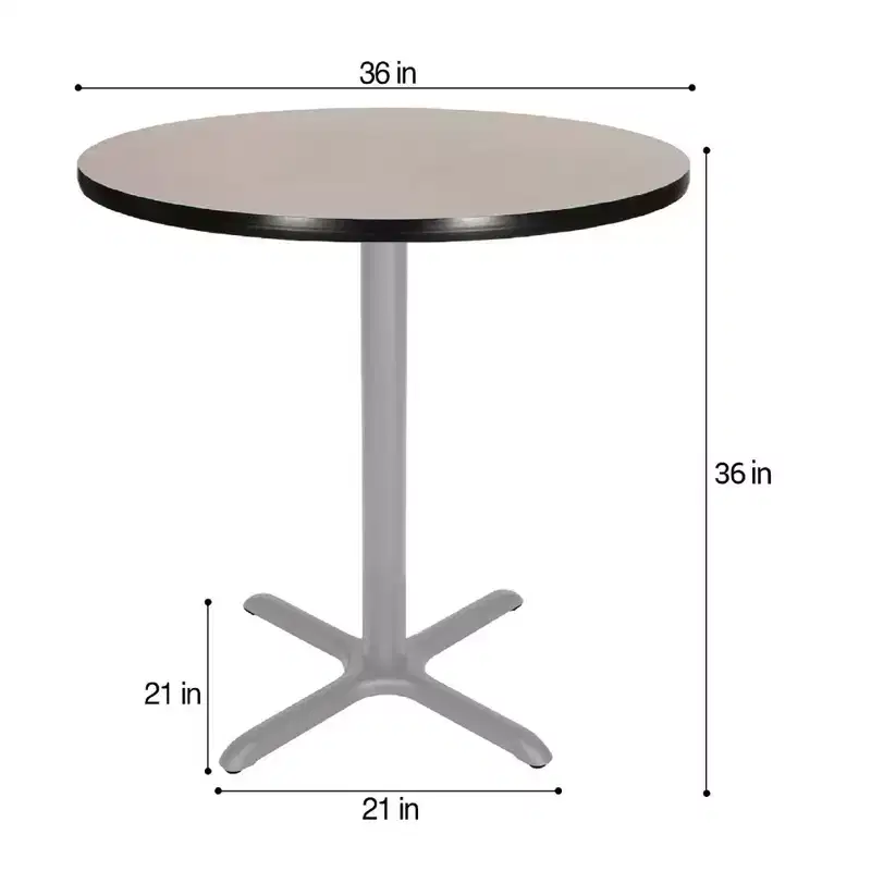 36" Bennet Collection Round with X Base Dining Table Gray/Gray Nebula