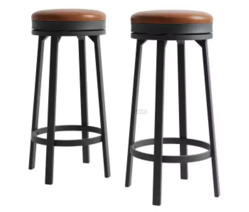 Swivel Bar Stools, Iron + MDF, 2 PCS