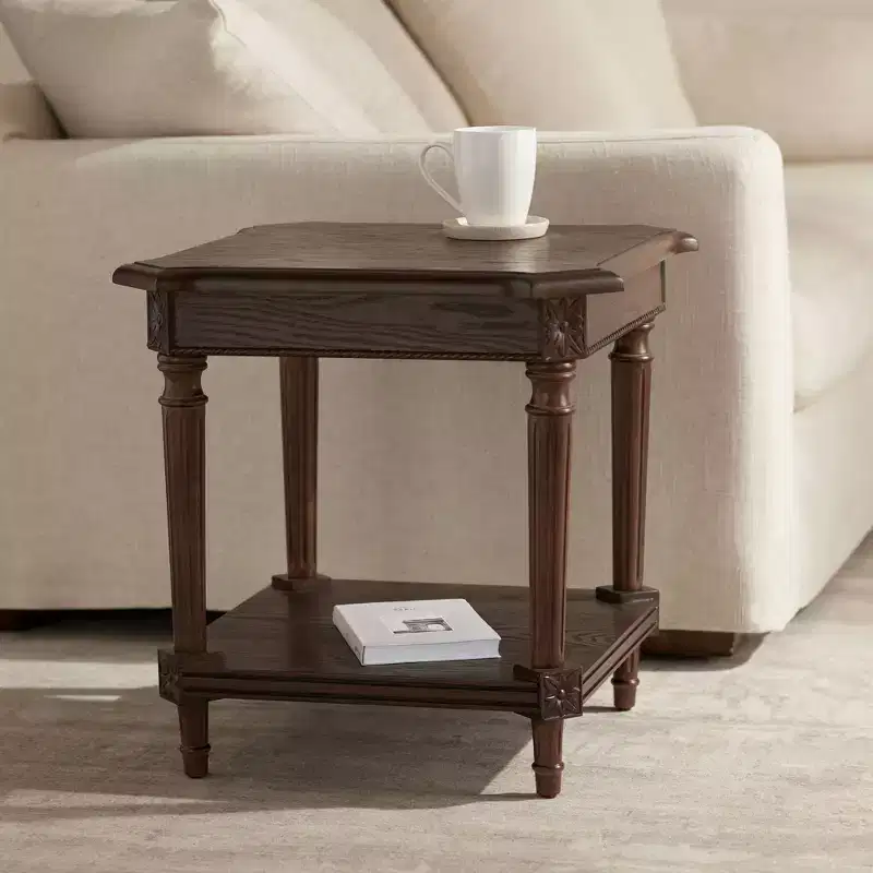 Regency Hill Pullman 22 Wide Distressed Walnut Wood Square End Table