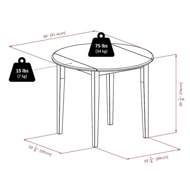 3-Pc Drop Leaf Table with Key Hole-backChairs, Walnut