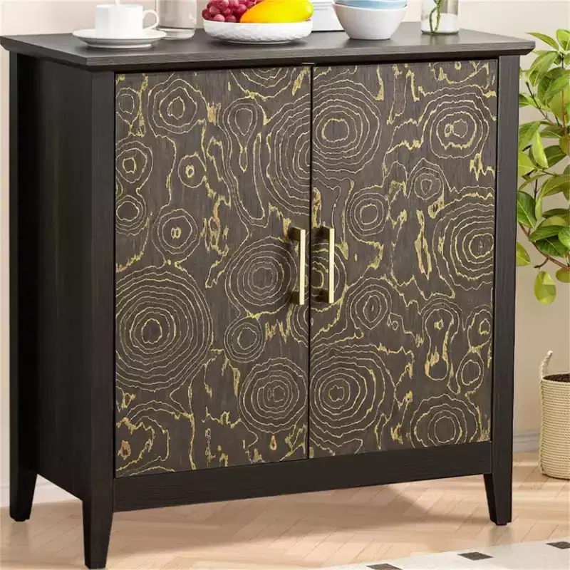 Modern Sideboard Buffet Cabinet with Adjustable Shelves, Farmhouse Storage Cabinet for Dining Room and Coffee Bar