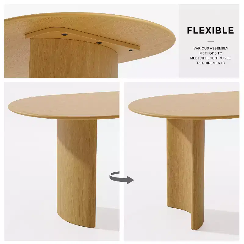 Dovelina Oval Dining Table Curved Leg Kitchen Table