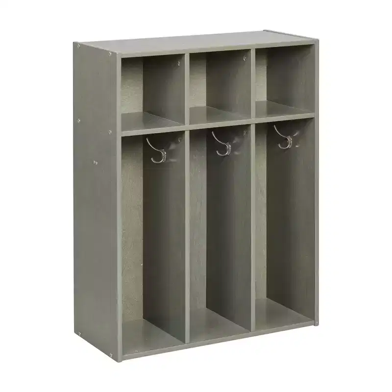 ECR4Kids Streamline 3-Section Toddler Coat Locker with Cubby Storage, Kids Furniture