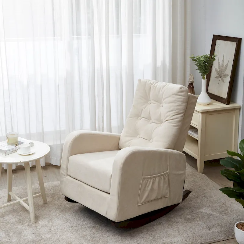Recliner Sofa Push Back Recliner Chair Adjustable Modern Single Reclining Chair Upholstered Sofa with Pocket Living Room Bedroom