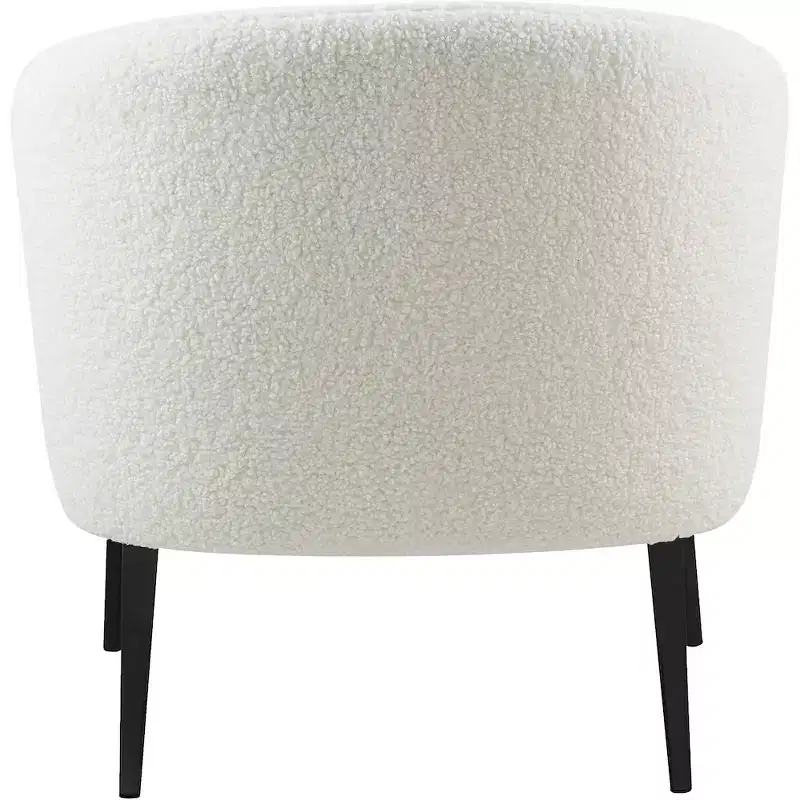 Meridian Furniture,Barlow White Faux Sheepskin Fur Accent Chair