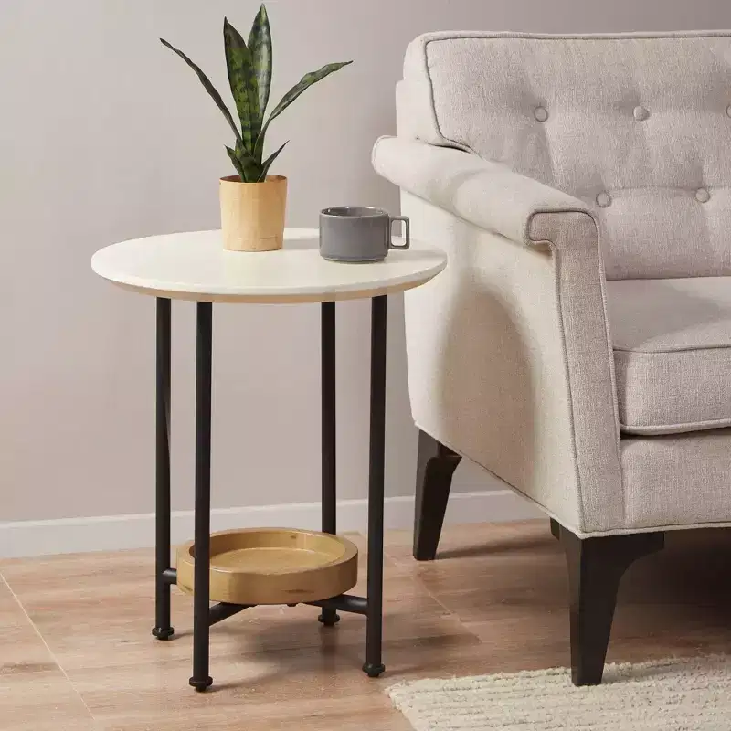 End Table White/Natural